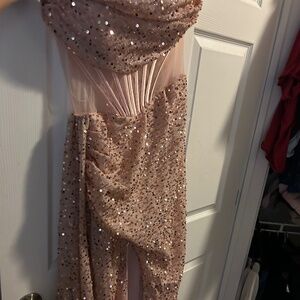 Rose gold sequin gown